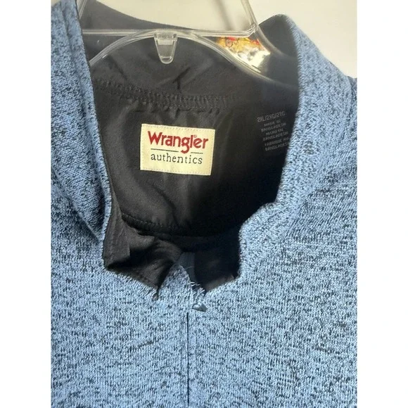 Wrangler Authentic Western Sweater Men's  2XLT Blue Long Sleeve 1/4 Zip NEW WT - Picture 5 of 6